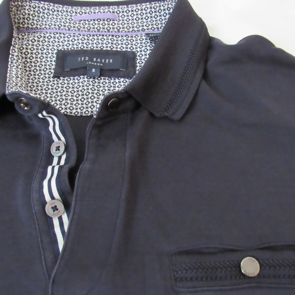 Ted Baker Polo Blue Pocket Button Down Collar Shirt‎